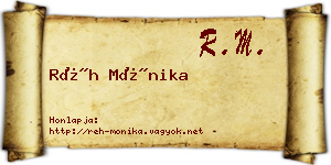 Réh Mónika névjegykártya
