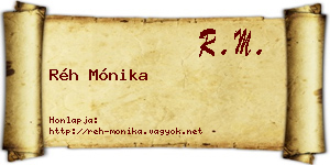 Réh Mónika névjegykártya